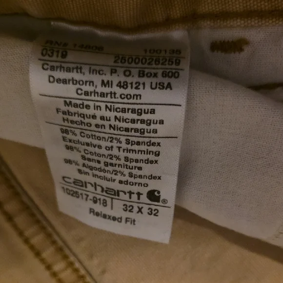 Carhartt Men's Khaki 32x32 - Picture 3 of 6